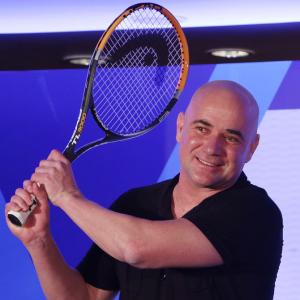 PHOTOS: Tennis legend Agassi makes Mumbai stop over!