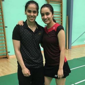 Saina teaches Shraddha badminton!