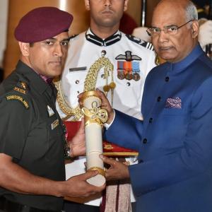 PHOTOS: Dhoni, Advani receive Padma Bhushan award