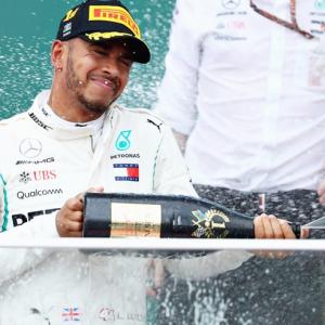 Lucky Hamilton wins chaotic Azerbaijan Grand Prix