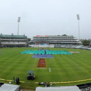 Day 3: Rain washes away morning session, play could resume at 1800 IST