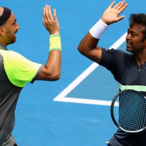 Paes-Sharan save match-point to make Aus Open pre-quarters