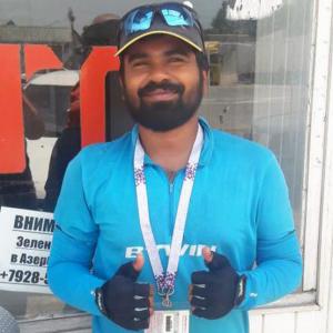 Kerala man cycles 4000km to Russia to watch World Cup