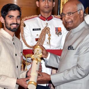 PHOTOS: Srikanth, Somdev receive Padma awards