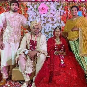 Wrestler Babita replicates Priyanka's wedding lehenga