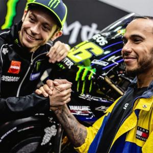 PIX: Hamilton and Rossi preparing for ride swap