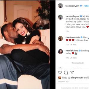 Vanessa's tribute to Kobe on wedding anniversary
