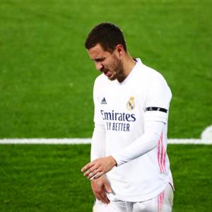 Football: Madrid's Hazard sidelined with thigh injury