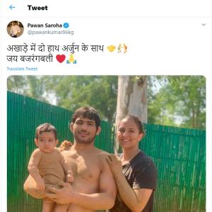 Geeta Phogat's baby makes akhara debut