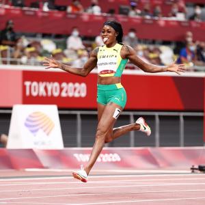 Thompson-Herah does sprint 'double-double' with 200m