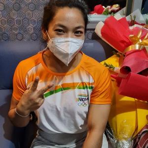 SEE: Tokyo silver-medallist Mirabai returns to India