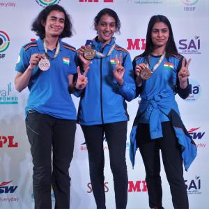 India claim gold in men and women's 10m air pistol