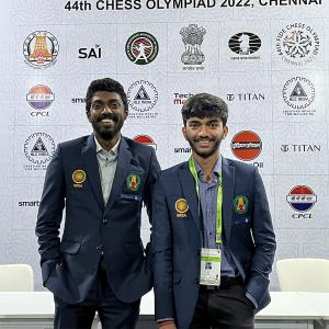 Chess Olympiad: Unstoppable Gukesh hits 8/8 as India shock USA - Rediff.com