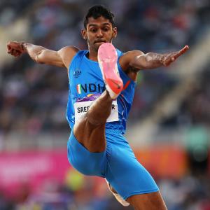 PIX: Sreeshankar wins silver in long jump at CWG