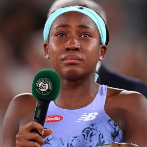 Teary-eyed Gauff says Swiatek is 'on another level'