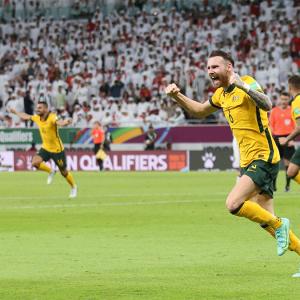 Late deflected strike keeps Aus World Cup hopes alive