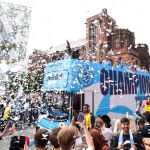 PIX: Champions Manchester City paint town blue