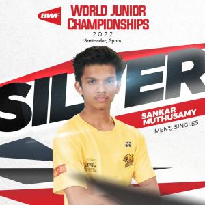 Sankar Muthuswamy wins silver at BWF World Junior C'ships
