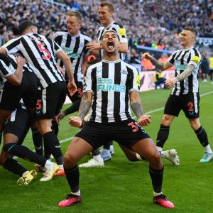EPL PIX: Newcastle down Man United; rise to third