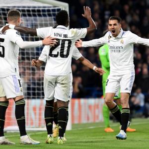 PIX: Real Madrid ease past Chelsea; Milan in semis