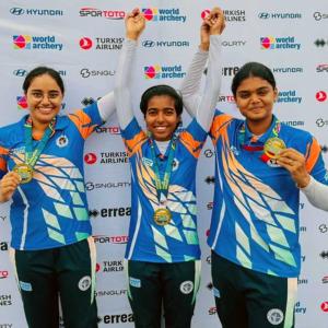 Golden double for India's archers at World Cup