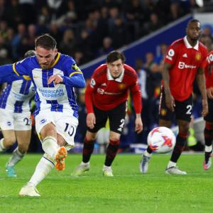 EPL PIX: Brighton score late winner to down Man United