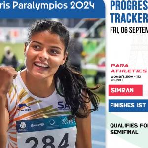 Paralympics: Simran through to women's 200m T12 semis