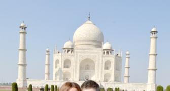 Photo: Michael Clarke and wife at Taj Mahal