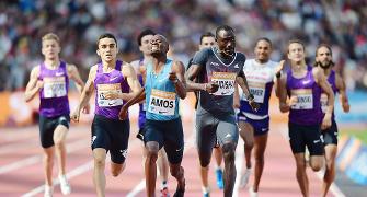 Amos tames Rudisha in 800 metres; Thompson strikes gold in 200m