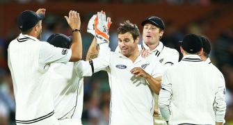 PHOTOS: Bowlers take honours on Day 1 of historic day-night Test