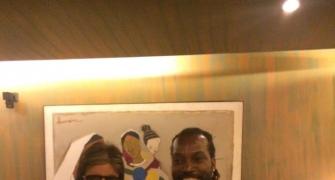 Chris Gayle's fan moment with Amitabh Bachchan