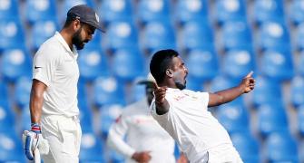 PHOTOS: Dhawan hits ton before Sri Lanka strike back