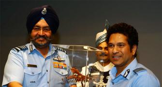 PHOTOS: Tendulkar holds special screening of his film for armed forces