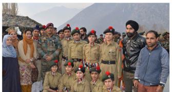 PIX: Dhoni spends time with Kashmir's budding cricketers