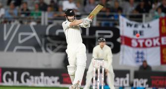 PHOTOS: Williamson stands up after England crumble for 58