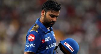 Rohit fined for hitting stumps after dismissal