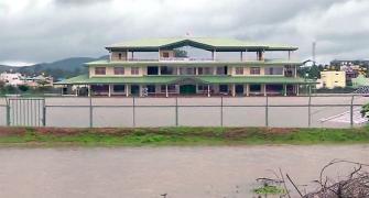 PIX: Cricket stadium in Shivamogga hit by floods