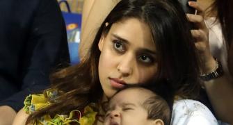 Rohit's daughter Samaira's stadium debut