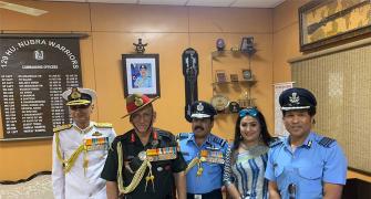 PIX: Group Captain Tendulkar at 87th IAF Day parade