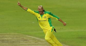 PIX: Agar hat-trick helps Australia rout SA in 1st T20
