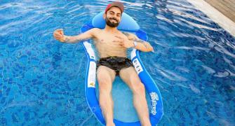 PIX: Kohli chills in the pool