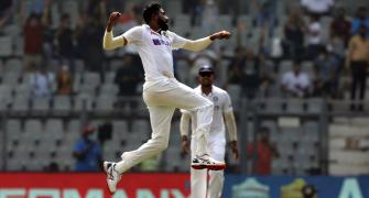 PIX: India in control despite Ajaz's 'Perfect 10'