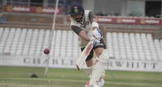 PIX: India's batsmen get centre wicket practice
