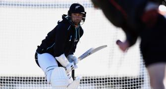 NZ batter warms up for India with cat litter on pitch