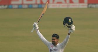 Shreyas Iyer slams century on Test debut