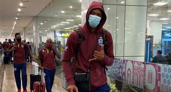 PIX: Windies touch down in Ahmedabad