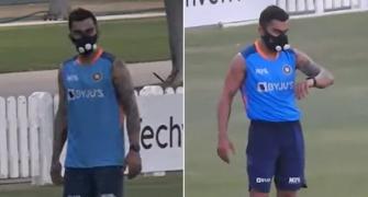 Kohli Trains With Special Mask For Game