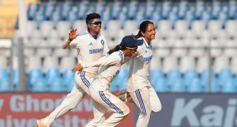 Women's Test PIX: Harmanpreet leads India's fightback