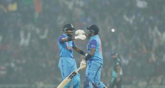 PIX: India 'turn' out tense win to level NZ T20 series