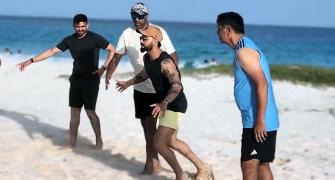 Team India Play Volleyball In Barbados